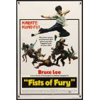 FISTS OF FURY 1sh '73 Bruce Lee gives you biggest kick of your life, great kung fu image!