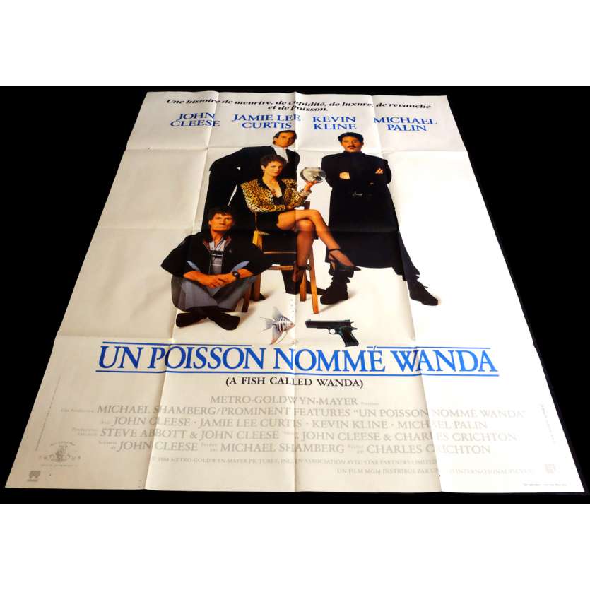 UN POISSON NOMME WANDA Affiche de film 120x160 - 1988 - John Cleese, Charles Crichton