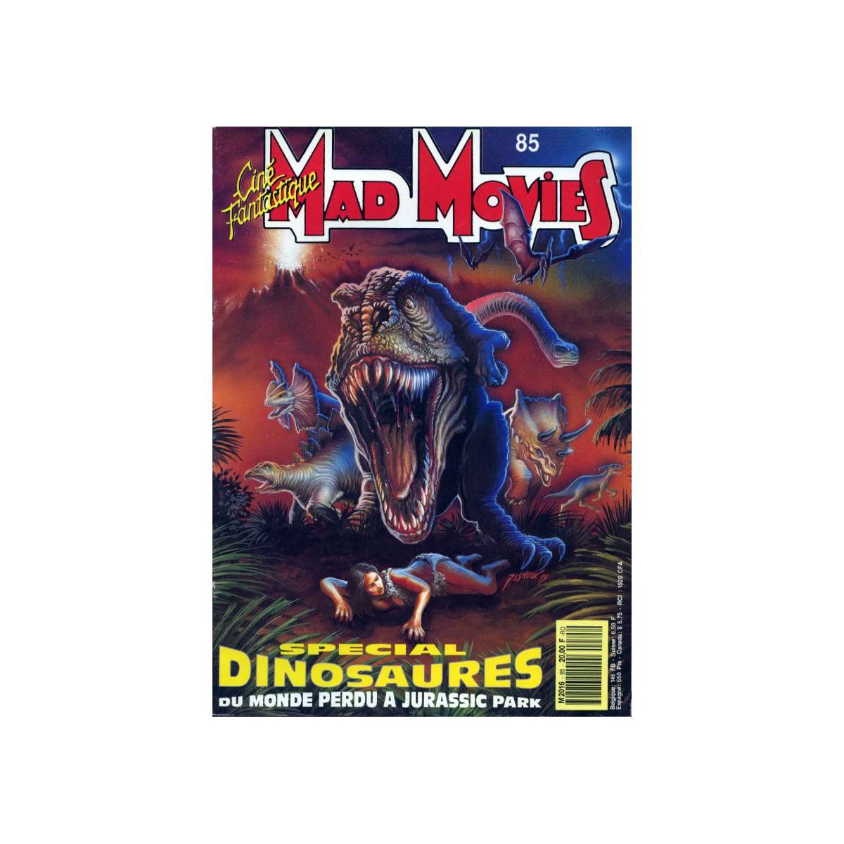 septembre 93 Stallone spécial dinosaures Magazine Mad Movies 85 