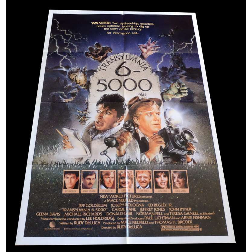 TRANSYLVANIA 6-5000 Affiche de film 69x104 - 1985 - Geena Davis, Rudy De Luca