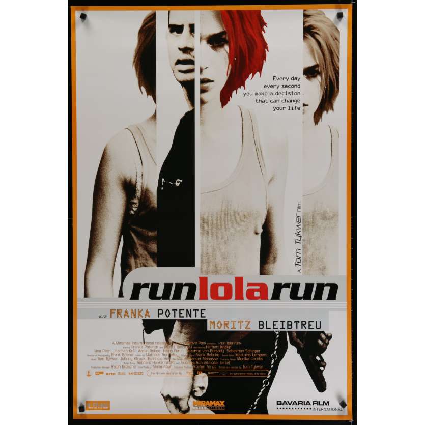 RUN LOLA RUN US Movie Poster  29x40 - 1999 - Tom Tykwer, Franka Potente