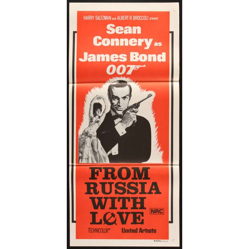 BONS BAISERS DE RUSSIE Affiche de Film 34x68 - R1970 - Sean Connery, Terence Young