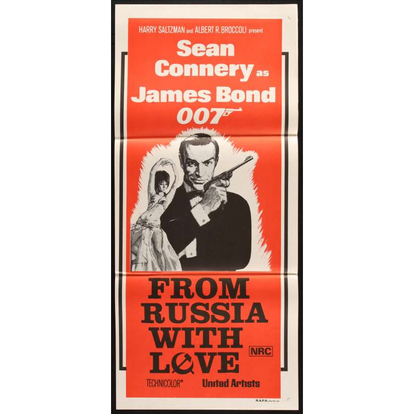 BONS BAISERS DE RUSSIE Affiche de Film  34x68 - R1970 - Sean Connery, Terence Young