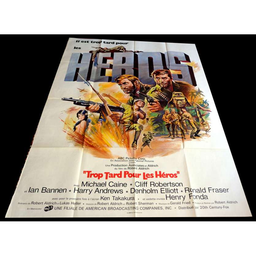 TROP TARD POUR LES HEROS Affiche de Film 120x160 - 1970 - Michael Caine, Robert Aldrich