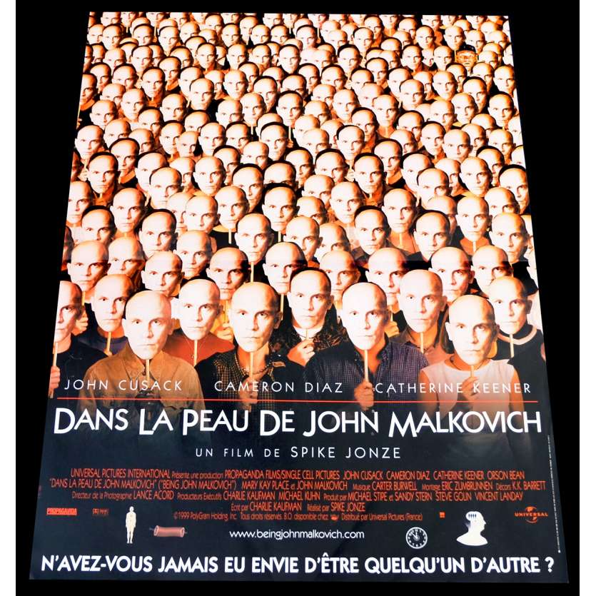 DANS LA PEAU DE JOHN MALKOVITCH Affiche de film 40x60 - 1999 - John Cusack, Spike Jonze