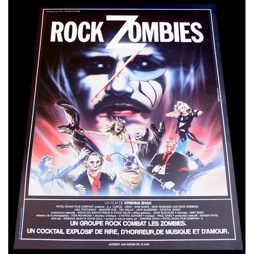 ROCK ZOMBIE French Movie Poster 15x21 - 1984 - Krishna Shah, E.J. Curcio