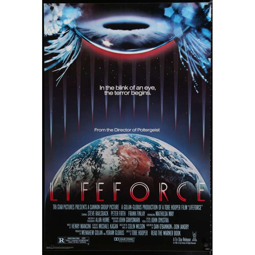 LIFEFORCE US Movie Poster  29x41 - 1985 - Tobe Hooper, Mathilda May