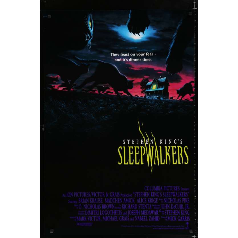 SLEEPWALKERS US Movie Poster  29x41 - 1992 - Mick garris, Stephen King