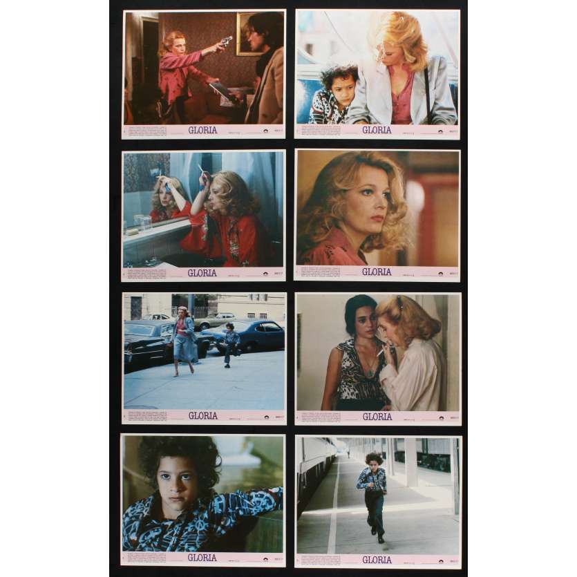 GLORIA US Lobby Cards x8 8x10 - 1980 - John Cassavetes, Gena Rowlands