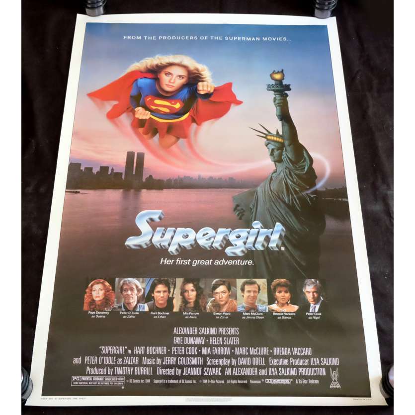 SUPERGIRL US Movie Poster  29x59 - 1984 - Jeannot Szwarc, Faye Dunaway