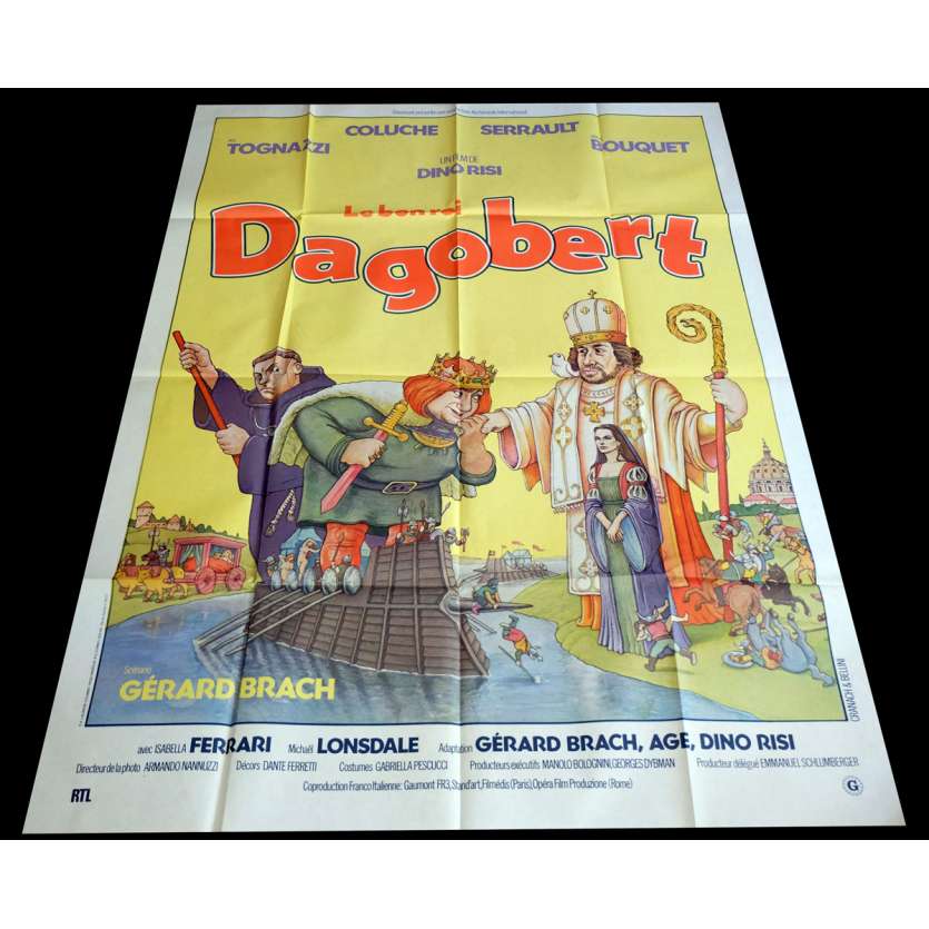 LE BON ROI DAGOBERT Affiche de film  120x160 - 1984 - Coluche, Dino risi