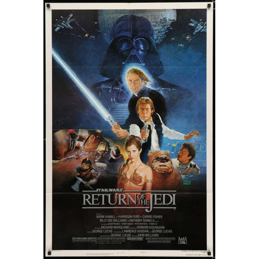 STAR WARS - LE RETOUR DU JEDI Affiche de film 69x104 - 1983 - Harrison Ford, Richard Marquand