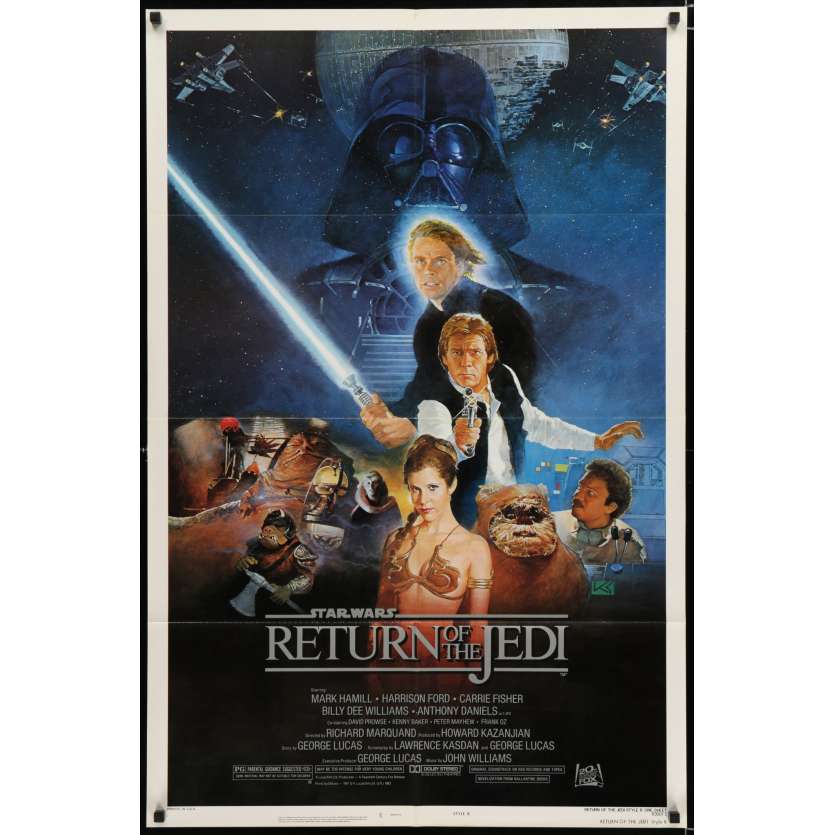 STAR WARS - LE RETOUR DU JEDI Affiche de film  69x104 - 1983 - Harrison Ford, Richard Marquand