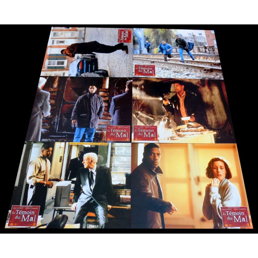 FALLEN French Lobby Cards x6 9x12 - 1998 - Gregory Hoblit, Denzel Washington