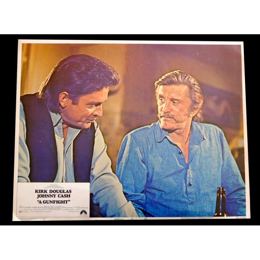 A GUNFIGHT US Lobby Card 1 11x14 - 1971 - Kirk Douglas, Johnny Cash