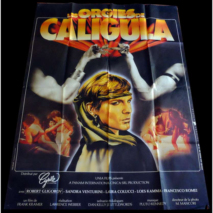 ORGIES DE CALIGULA Affiche de film 120x160 - 1984 - Lorenzo Onorati, érotique,