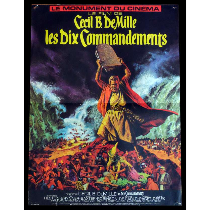 DIX COMMANDEMENTS Affiche de film 40x60 R1982 Charlton Heston
