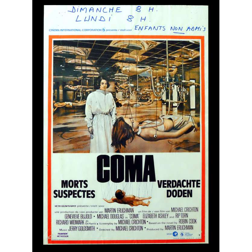 COMA Belgian Movie poster 14x22 - 1978 - Michael Crichton, Michael Douglas