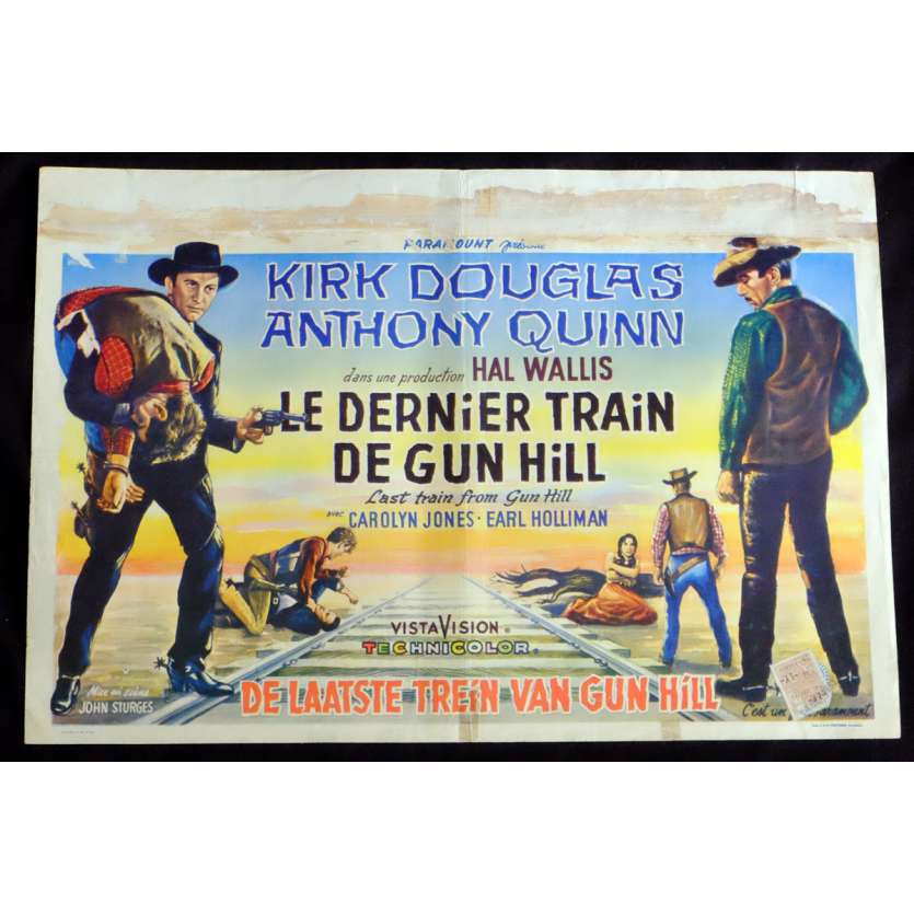 LAST TRAIN FROM GUN HILL Belgian Movie Poster 14x21 - 1959 - John Sturges, Kirk Douglas