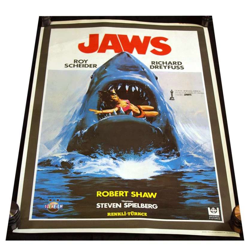 Mauvais-genres.com LES DENTS DE LA MER Steven Spielberg Rare Affiche TU Affiches cinéma