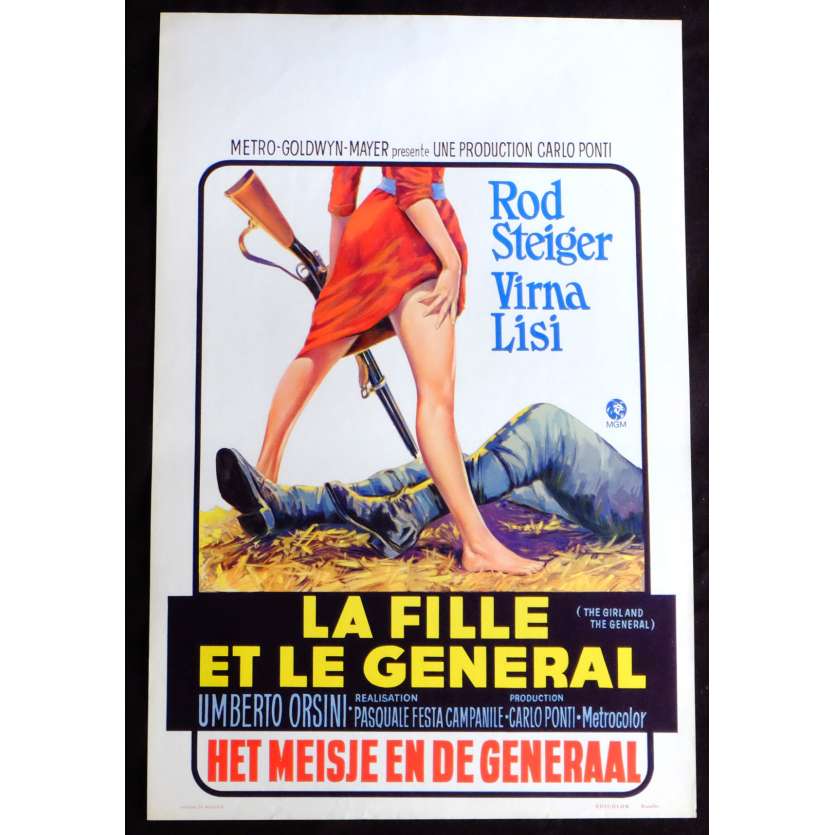 THE GIRL AND THE GENERAL Belgian Movie Poster 14x21 - 1967 - Pasquale Festa, Virna Lisi