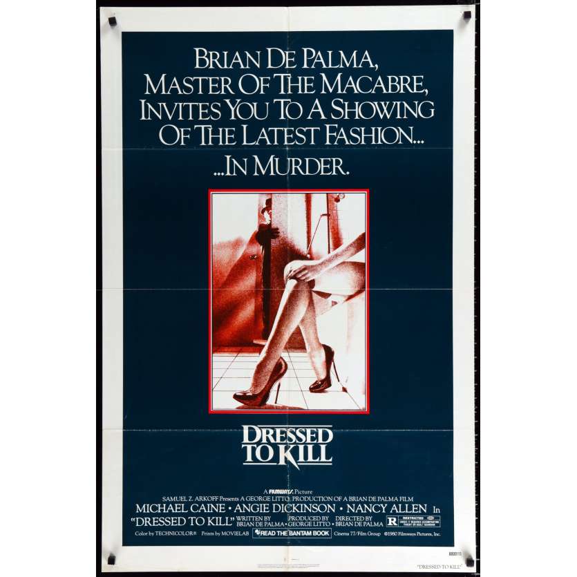 DRESSED TO KILL US Movie Poster 29x41 - 1980 - Brian de Palma, John Travolta