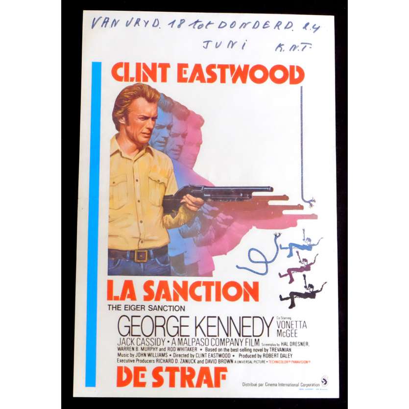 THE EIGER SANCTION Belgian Movie Poster 14x22 - 1975 - Clint Eastwood, George Kennedy