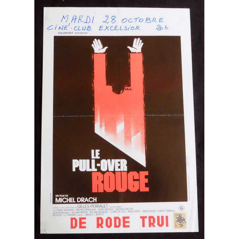 LE PULL OVER ROUGE Affiche de film 35X55 - 1979 - Serge Avedikian, Michel Drach