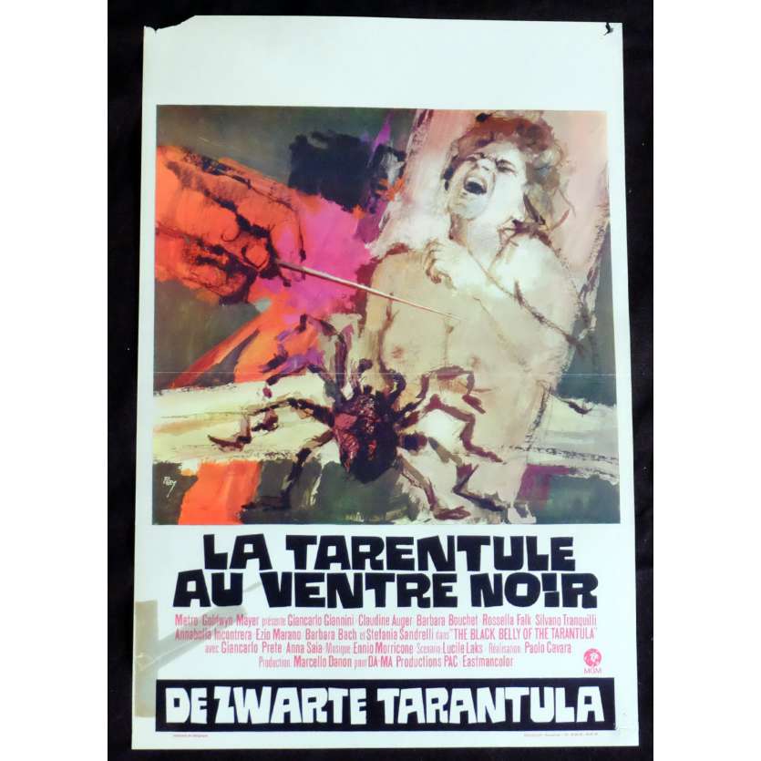 THE BLACK BELLY OF THE TARANTULA Belgian Movie Poster 14x22 - 1971 - Paolo Cavara, Giancarlo Giannini