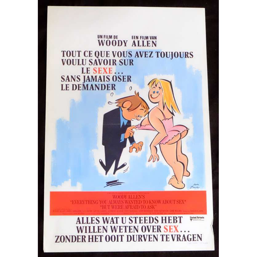 EVERYTHING YOU ALWAYS WANTED TO KNOW Belgian Movie Poster  14x21 - 1972 - Woody Allen, John Carradine
