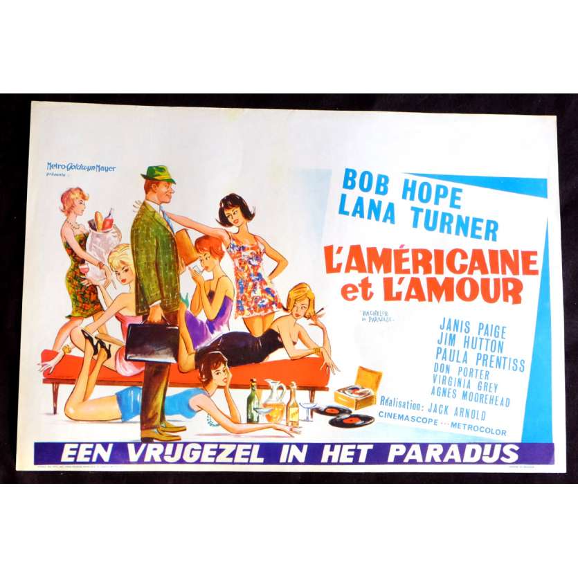 BACHELOR IN PARADISE Belgian Movie Poster 14x21 - 1961 - Jack Arnold, Lana Turner