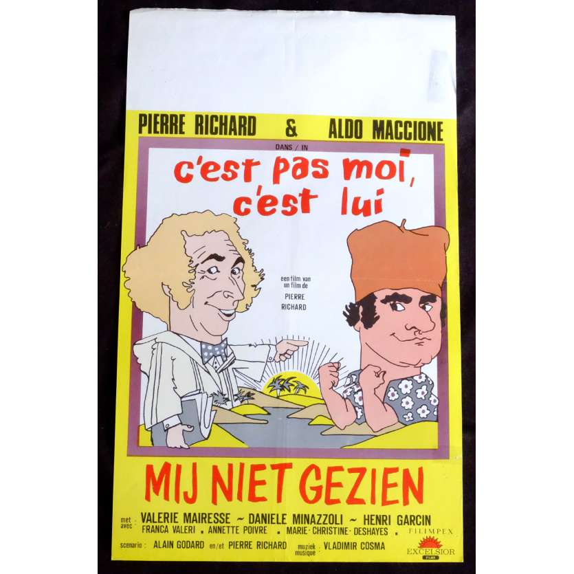 C'EST PAS MOI C'EST LUI Belgian Movie Poster 14x21 - 1981 - Pierre Richard, Pierre Richard, Aldo Maccione