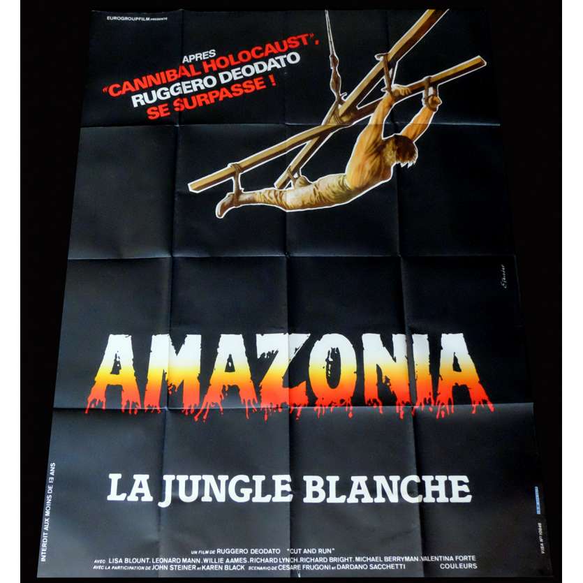 CUT AND RUN French Movie Poster 47x63 - 1985 - Ruggero Deodato, Lisa Blount