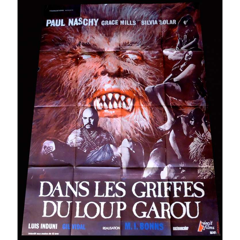 CURSE OF THE BEAST French Movie Poster 47x63 - 1975 - Miguel Iglesias, Paul Naschy