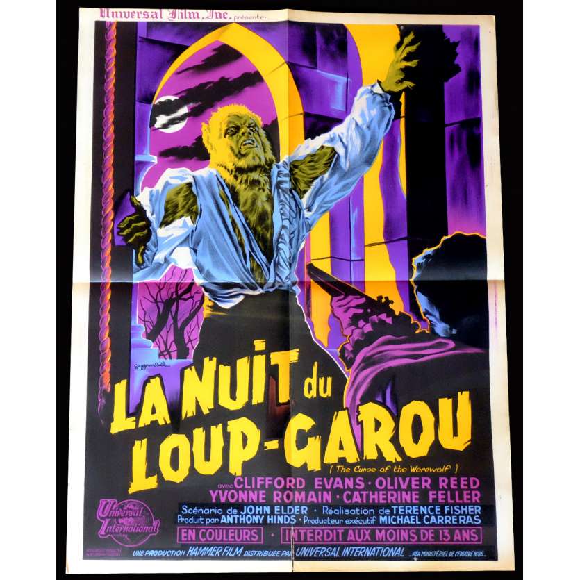 LA NUIT DU LOUP-GAROU Affiche de film 60x80 - 1961 - Terence Fisher, Hammer