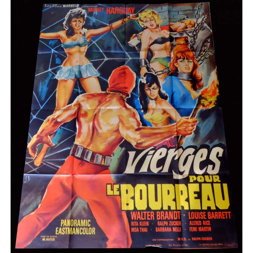 BLOODY PIT OF HORROR French Linen Movie Poster  47x63 - 1965 - Massimo Pupillo, Mickey Hargitay