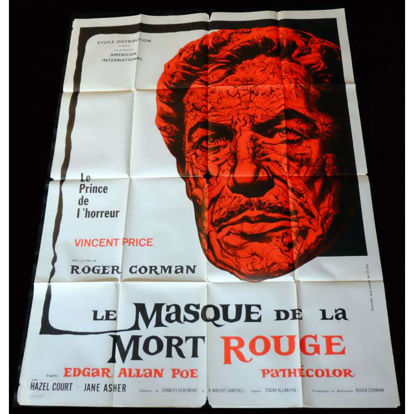 LE MASQUE DE LA MORT ROUGE Affiche de film  120x160 - 1964 - Vincent Price, Roger Corman