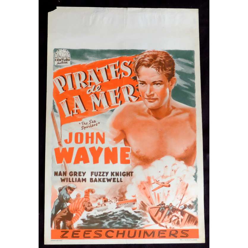 LES PIRATES DE LA MER Affiche de film 35x55 - 1936 - John Wayne, Franck Strayer