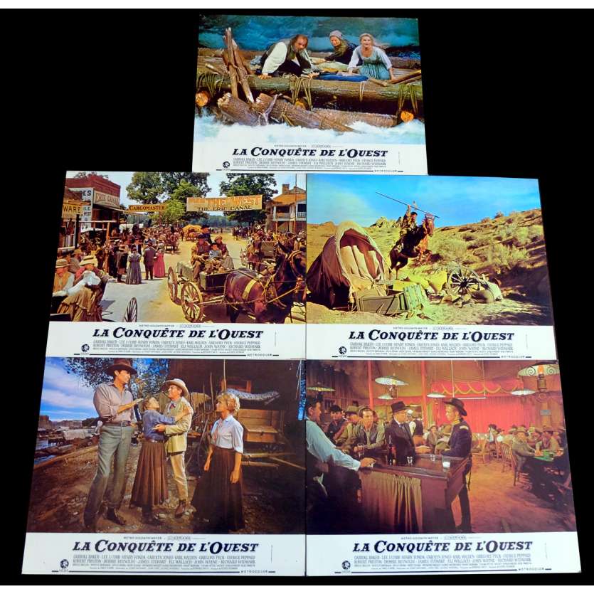 HOW THE WEST WAS WON French Lobby Cards x5 9x12 - 1968 - Sergio Leone, Clint Eastwood