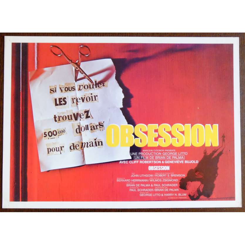 OBSESSION Flyer 21x30 - 1976 - John Lithgow, Brain de Palma