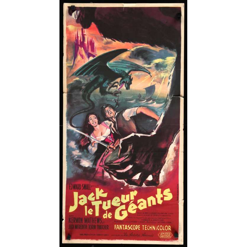 JACK THE GIANT KILLER French Movie Poster  17x32 - 1962 - Nathan Juran, Kerwin Matthews