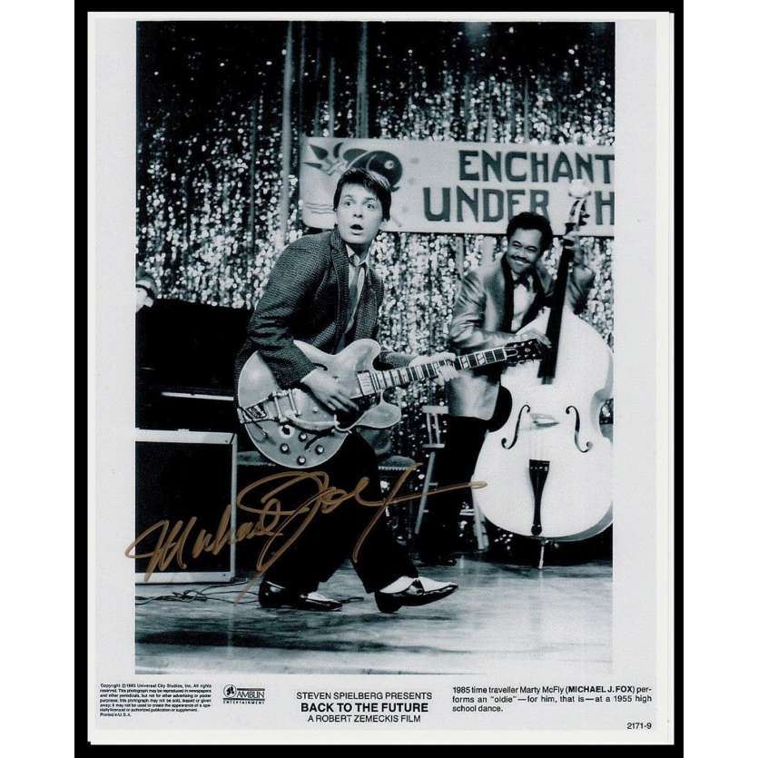RETOUR VERS LE FUTUR Photo signée par Michael J Fox  20x25 - 1990's - Michael J. Fox, Robert Zemeckis