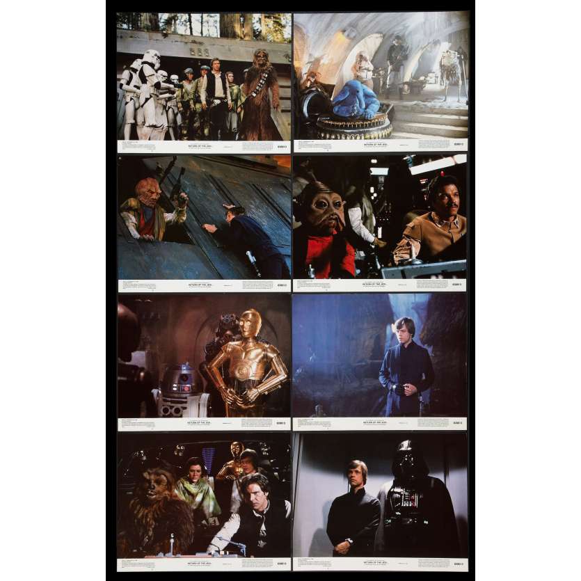 STAR WARS - LE RETOUR DU JEDI Photos de film x8 28x36 - 1983 - Harrison Ford, Richard Marquand