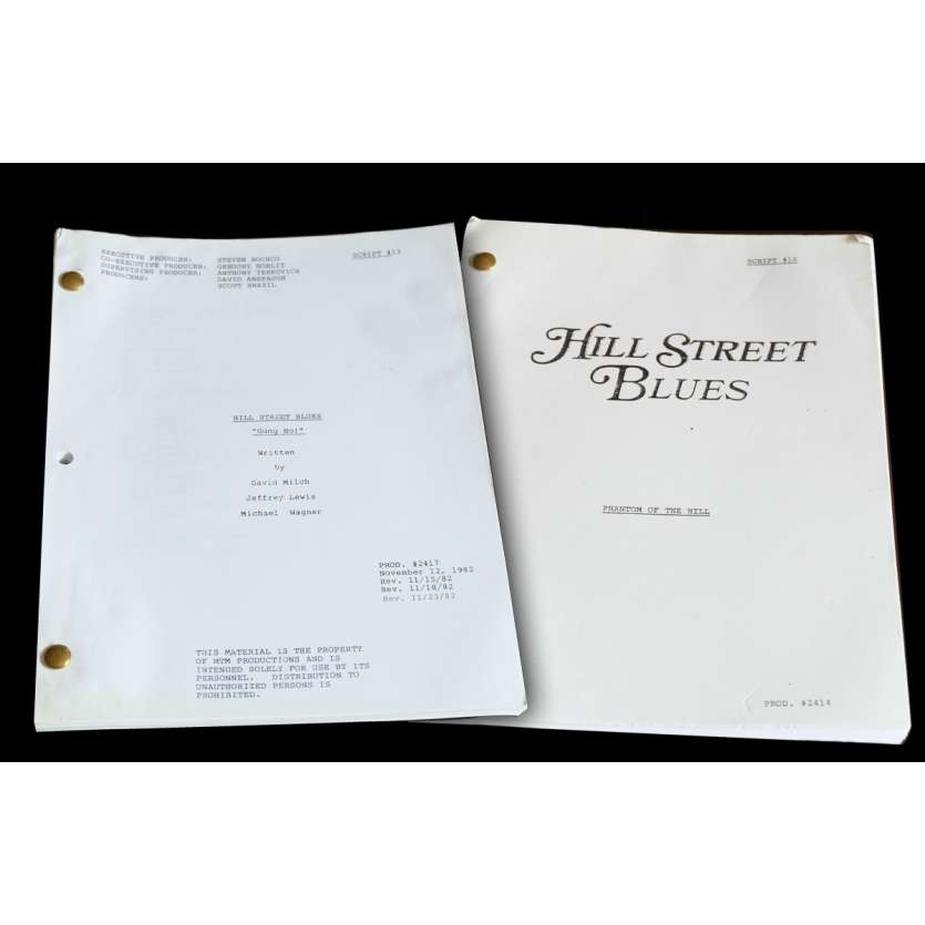 HILL STREET BLUES - CAPITAINE FURILLO Lot de 2 scénarios 21x30 - 1982 - Daniel J. Travanti, Steven Bochko