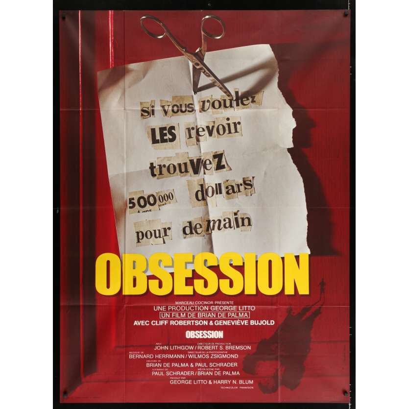 OBSESSION Affiche de film 120x160 - 1976 - Genevieve Bujold, Brian De Palma