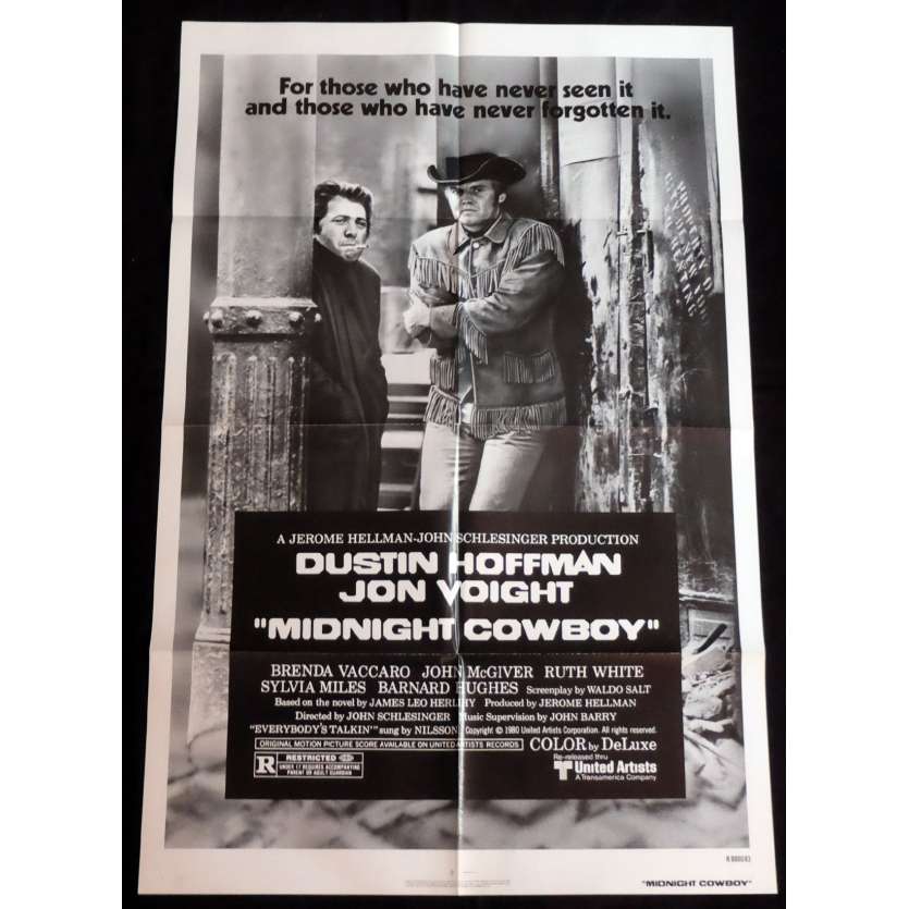 MIDNIGHT COWBOY US Movie Poster 27x41 - R1980 - John Schlesinger, Dustin Hoffman -