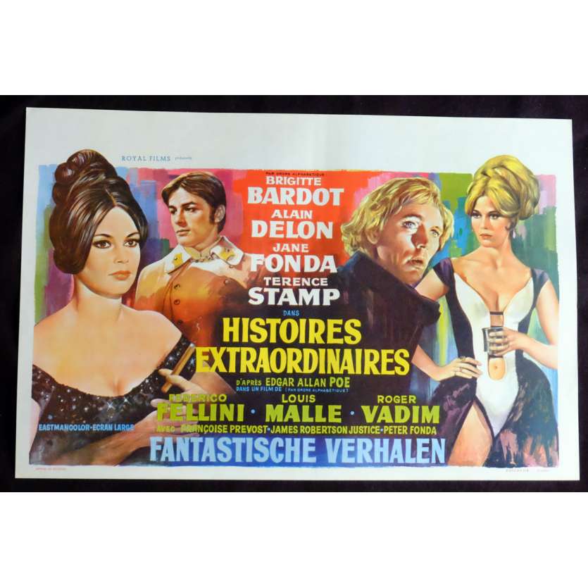 HISTOIRES EXTRAORDINAIRES Affiche de film 35x55 - 1968 - Brigitte Bardot, Federico Fellini