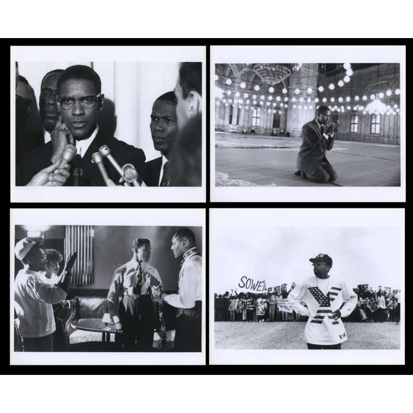 MALCOM X Photos de presse X4 20x25 - 1992 - Denzel Washington, Spike Lee