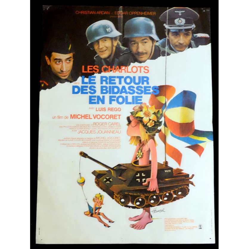 LE RETOUR DES BIDASSES EN FOLIE Affiche de film  40x60 - 1983 - Les Charlots, Michel Vocoret