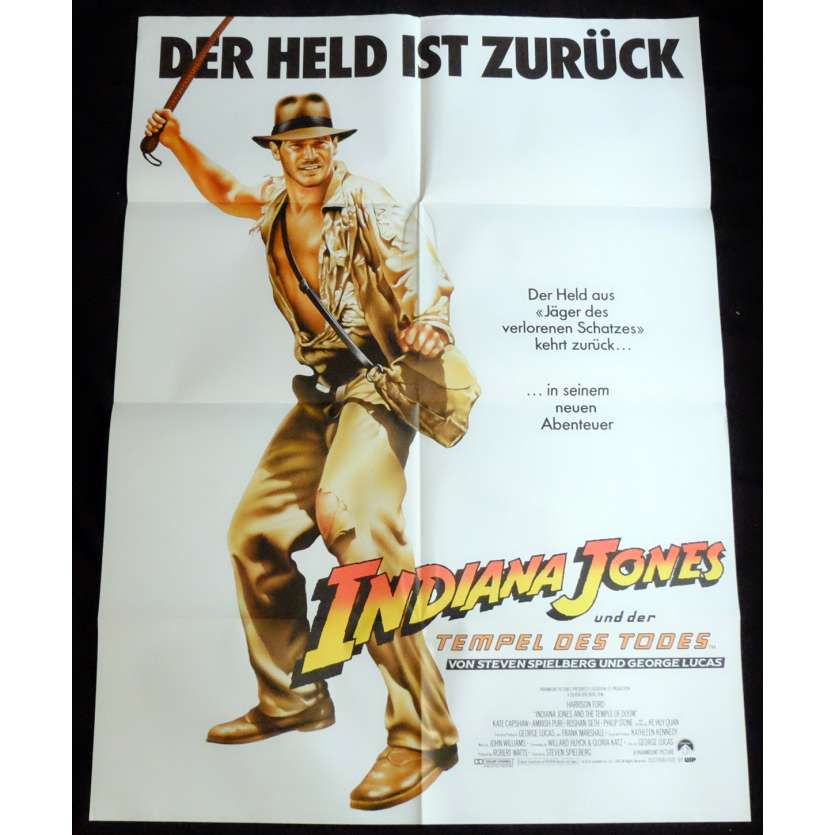 INDIANA JONES AND THE TEMPLE OF DOOM German Movie Poster 36x48 - 1984 - Steven Spielberg, Harrison Ford